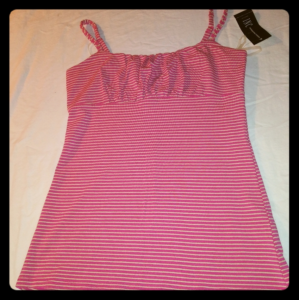 INC pink lurex tank size small womens pink - Picture 5 of 6
